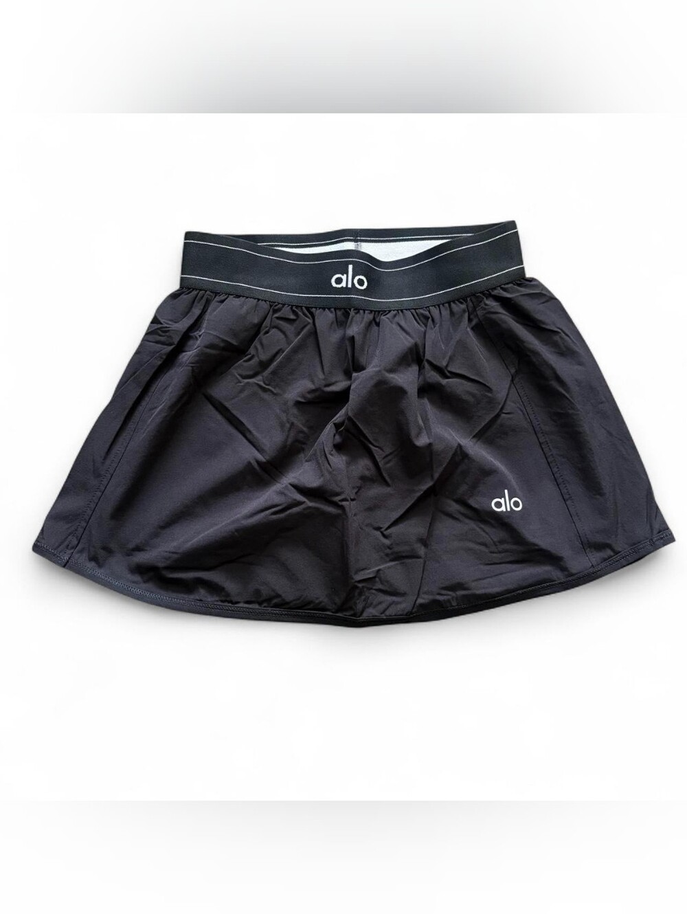 ALO Yoga Black Match Point Tennis Skirt